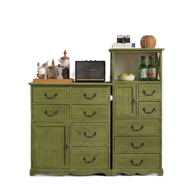 American country solid wood chest of cabinets simple modern living room cabinet retro storage multi-layer storage cabinet bedroom side cabinet complete installation