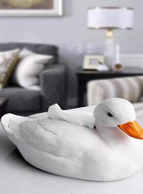 网红维尔柯鸭子纸巾盒装饰品摆件家用客厅茶几抽纸收纳盒个性创意