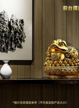 招财金蟾聚宝盆摆件工艺品金蝉玄关办公室收银柜台三足蟾蜍开 业