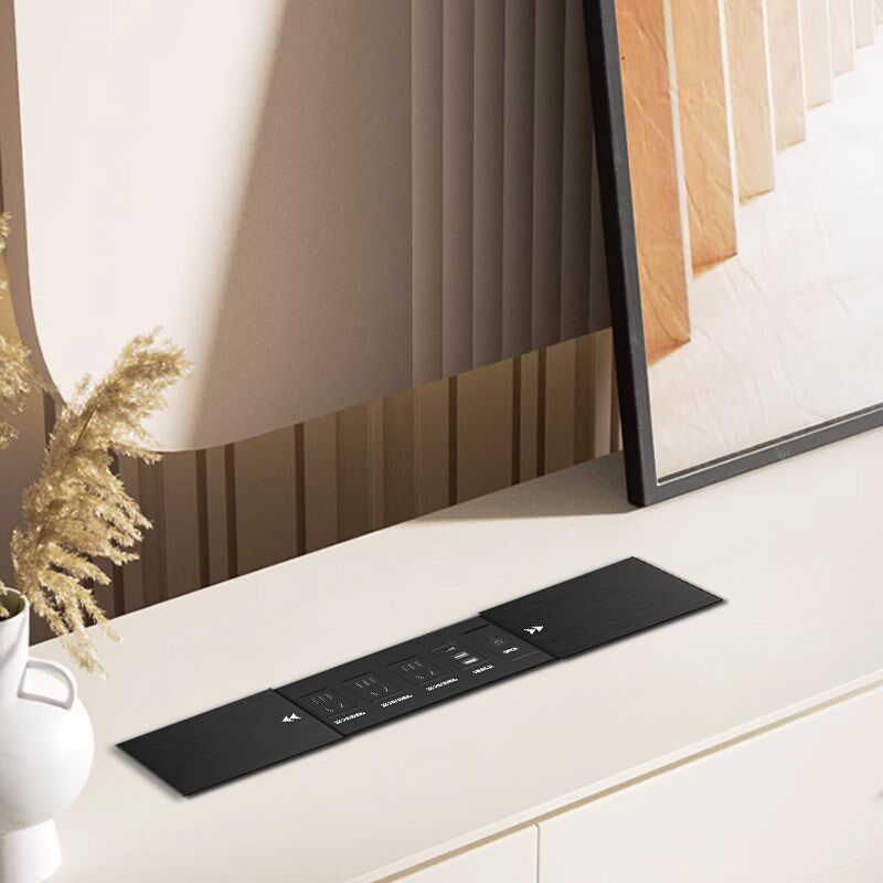 嵌入式双侧滑盖桌面插座带开关办公室会议桌五孔USB插座无线充电,淘宝优惠券,粉丝福利购,淘宝优惠卷