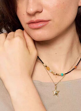 星愿满满套组项链女叠戴日常时尚百搭气质华丽吸晴叠戴两件套项链