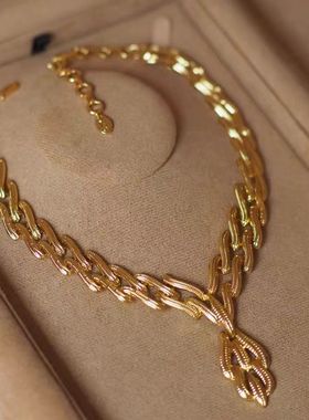 金枝玉叶流苏金色时尚麦穗项链欧美气质精致百搭设计高级锁骨颈链