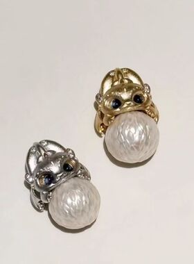 小众创意设计无牙仔吊坠龙鳞珍珠吊坠可爱小众趣味时尚潮流项链