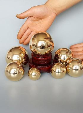 铜球摆件 纯铜健身球 实心儿保健球黄铜球 4 5 6 7 8转运圆球
