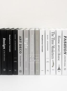 现代简约样板间装饰真书英文仿真书售楼处客厅书房书柜道具书摆件