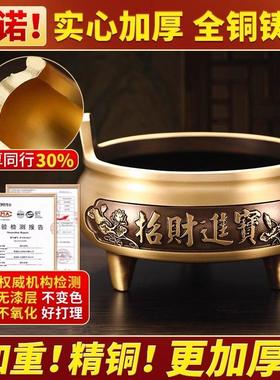 纯铜香炉供奉套装财神佛像佛具上香炉家用室内蜡烛台供佛圣水杯