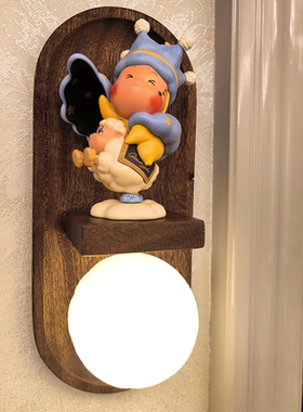 壁灯盲盒收纳展示架免打孔客厅卧室实木DIY中古灯壁灯摆件装饰画