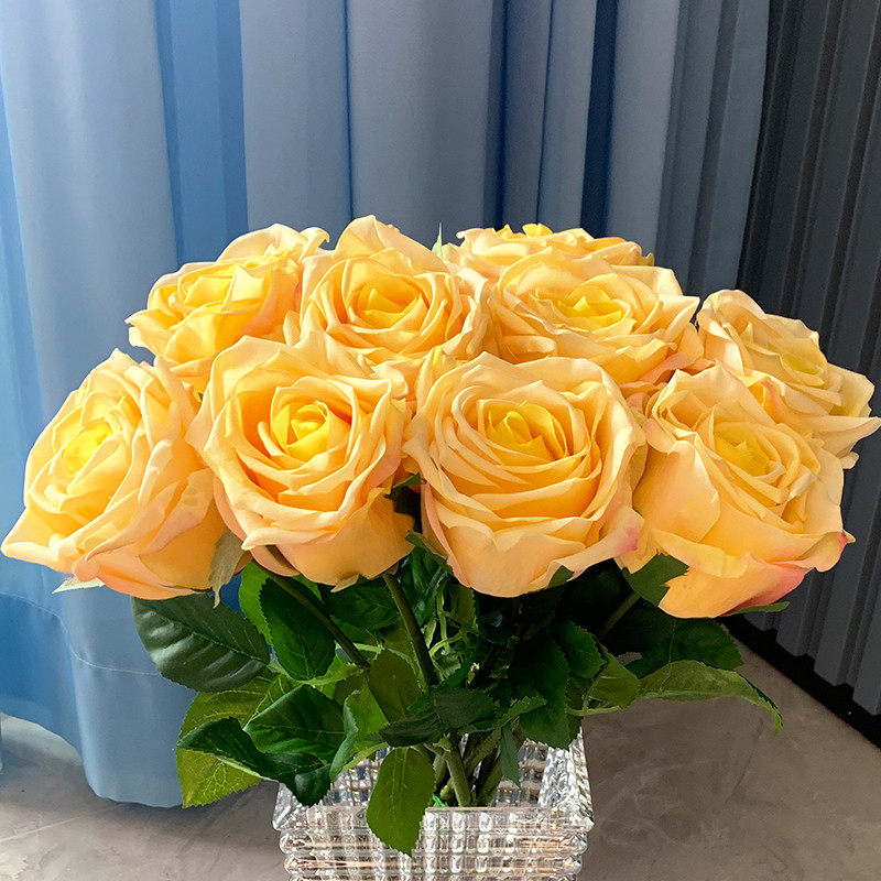 轻奢高级手感保湿玫瑰花高档仿真花客厅餐桌摆件花卉家居装饰品,淘宝优惠券,粉丝福利购,淘宝优惠卷