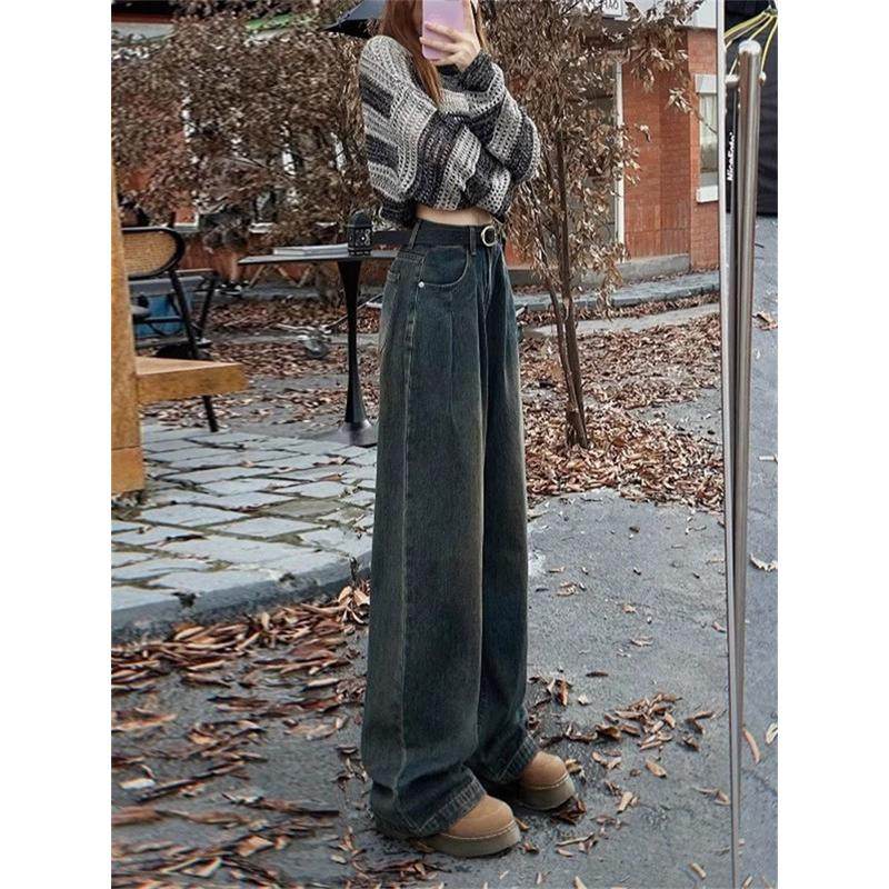 水泥灰加绒直筒女2023年冬季新款爆款显瘦垂感阔腿,淘宝优惠券,粉丝福利购,淘宝优惠卷