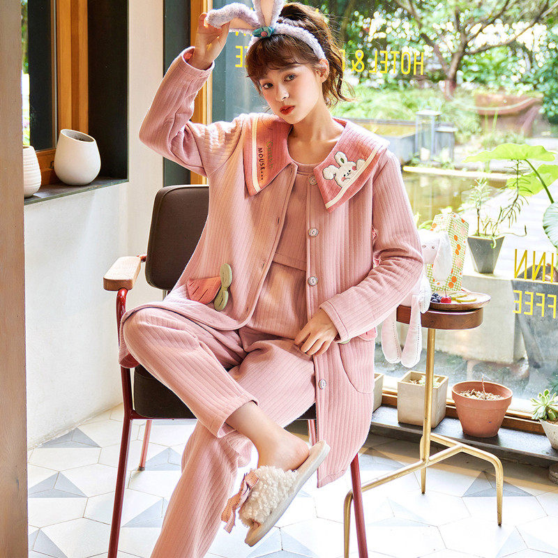 月子服三件套秋冬季纯棉产后空气棉加厚哺乳春秋产妇喂奶孕妇睡衣,淘宝优惠券,粉丝福利购,淘宝优惠卷