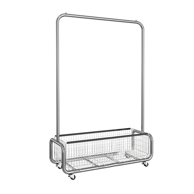 Floor-standing coat rack Home bedroom clothes storage with basket clothes rack dirty clothes basket mobile clothes rack