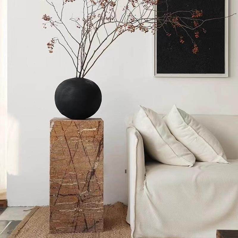 雨林啡大理石雕塑台底座基座展示台落地摆件电视柜旁边玄关沙发边,淘宝优惠券,粉丝福利购,淘宝优惠卷