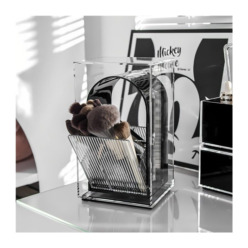 化妆刷收纳桶透明亚克力笔刷筒桌面高级感眉笔眼影散粉刷子收纳盒,淘宝优惠券,粉丝福利购,淘宝优惠卷