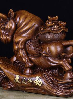 中国风树脂工艺品天道酬勤生肖牛摆件批发家居好物装饰品开业礼品