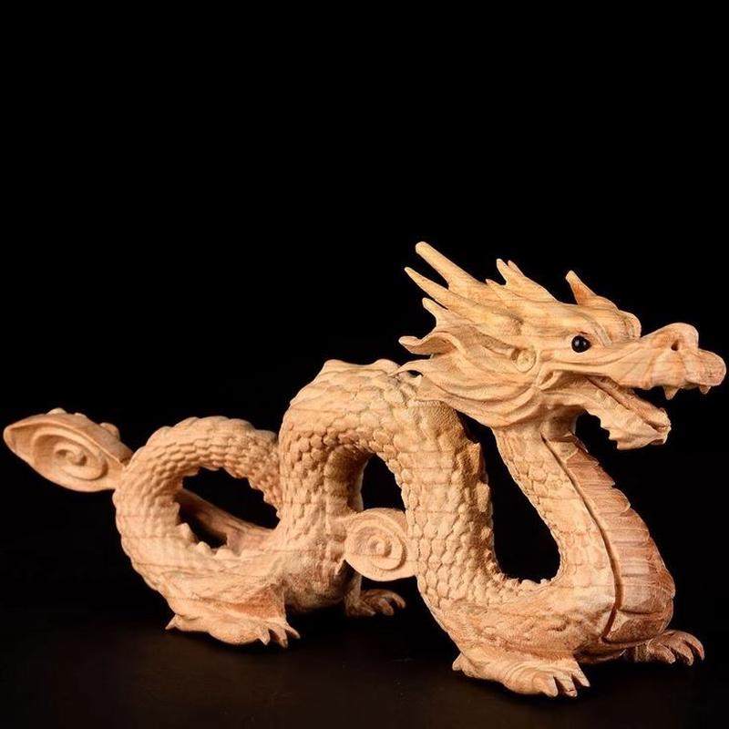 肖木雕工艺品青龙生办公室桌木形龙摆件木质龙龙龙居龙面桃木,淘宝优惠券,粉丝福利购,淘宝优惠卷