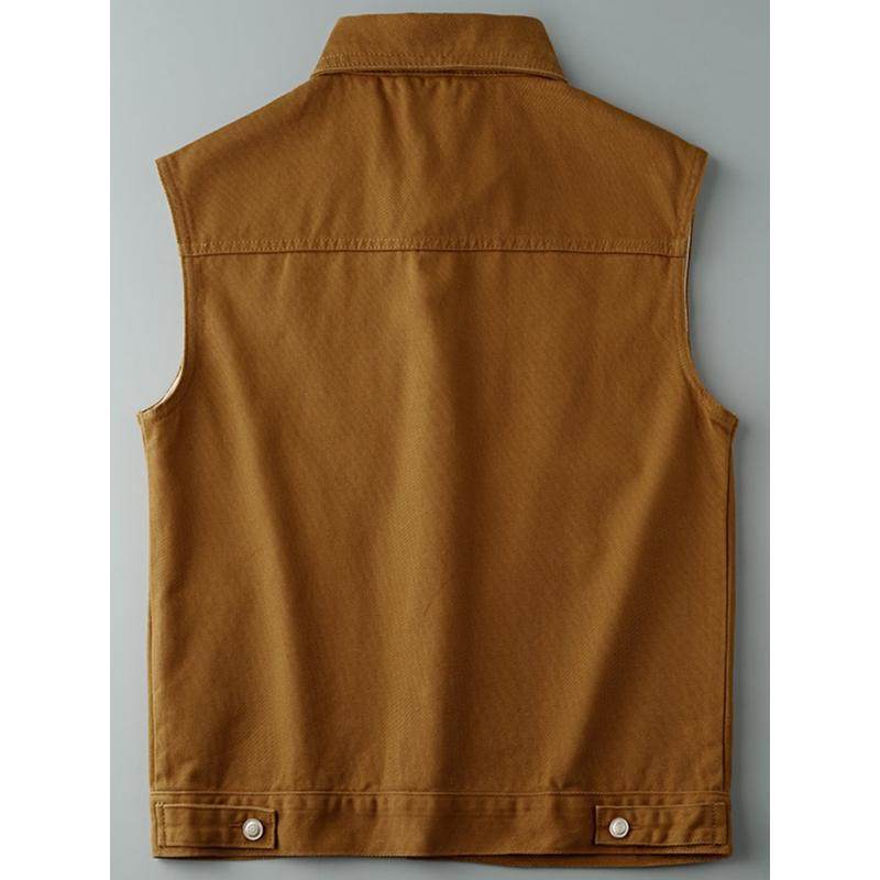 马甲男纯色美式工装时尚2025春夏季休闲户外黄色牛仔,淘宝优惠券,粉丝福利购,淘宝优惠卷