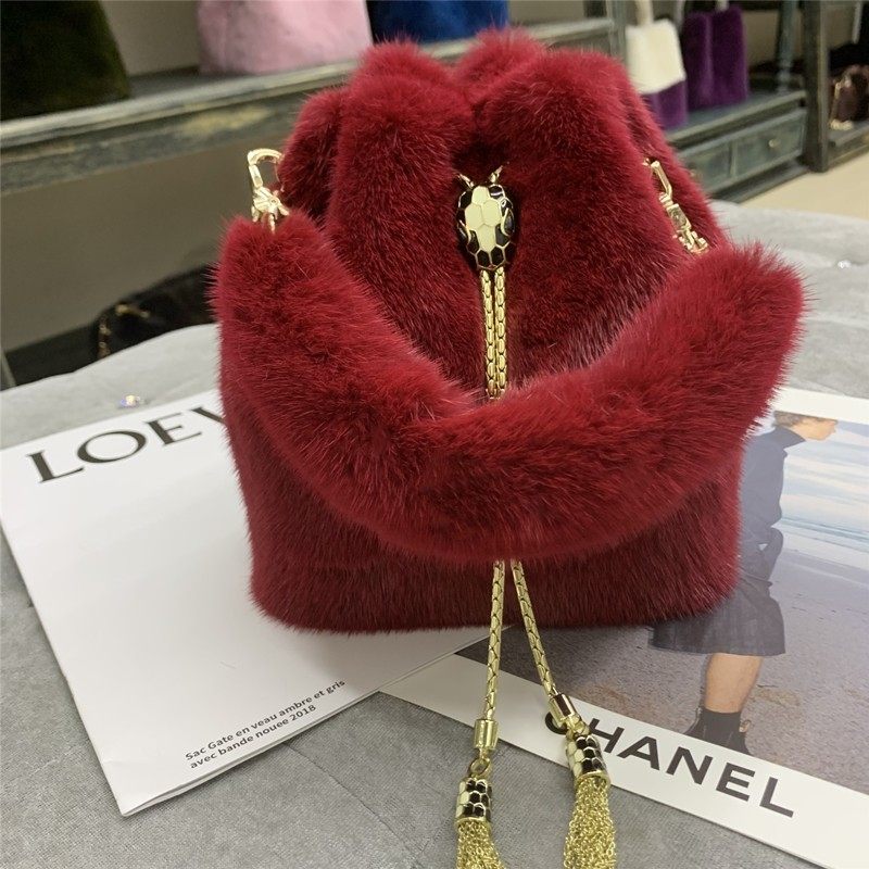 蛇头水桶包链条抽绳包草整皮单肩包手拎斜跨休闲,淘宝优惠券,粉丝福利购,淘宝优惠卷