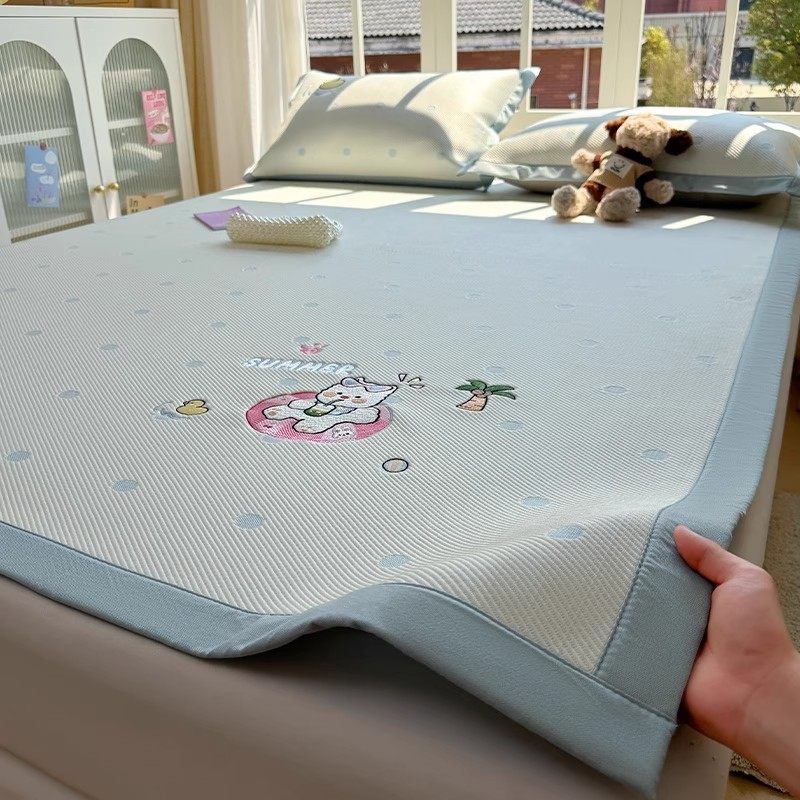A类母婴级卡通冰豆豆凉席夏天冰丝席夏季空调软席可机洗三件套,淘宝优惠券,粉丝福利购,淘宝优惠卷