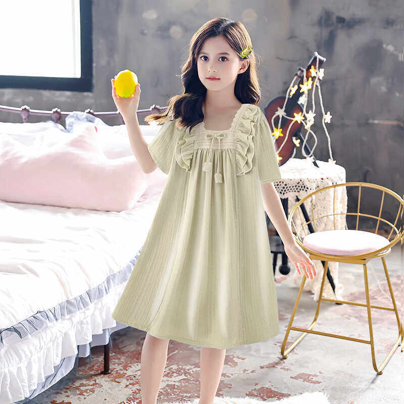 睡裙奶系清新田园风纯棉睡衣女夏天宽松可外穿家居服,淘宝优惠券,粉丝福利购,淘宝优惠卷