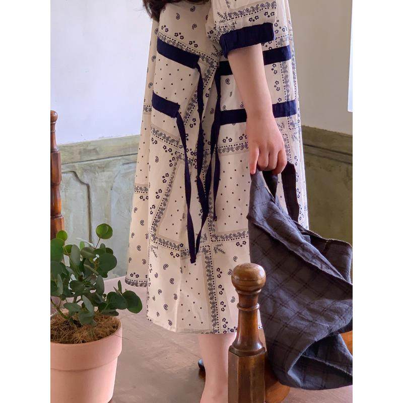 鲍小鱼2025夏季新款韩国女儿童亲子民族文艺青花瓷拼接棉布,淘宝优惠券,粉丝福利购,淘宝优惠卷