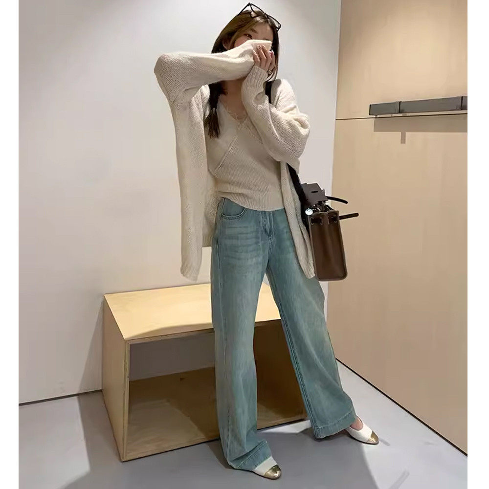 视觉减重好版型 孕妇裤浅色托腹直筒裤显瘦阔腿拖地裤,淘宝优惠券,粉丝福利购,淘宝优惠卷