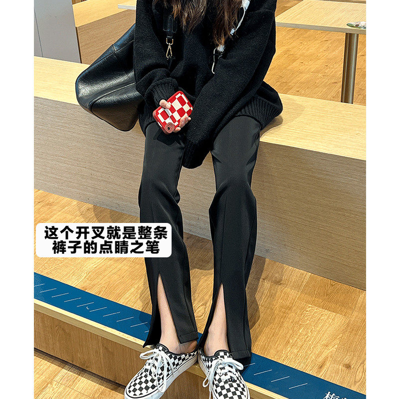孕妇阔腿秋冬季加绒外穿开叉打底裤垂感直筒拖地长裤春秋,淘宝优惠券,粉丝福利购,淘宝优惠卷
