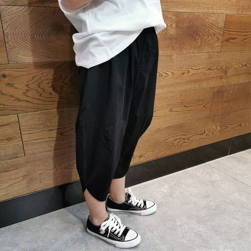 2025夏季薄男童黑韩版洋气宝宝老爹裤儿童七分裤潮款,淘宝优惠券,粉丝福利购,淘宝优惠卷