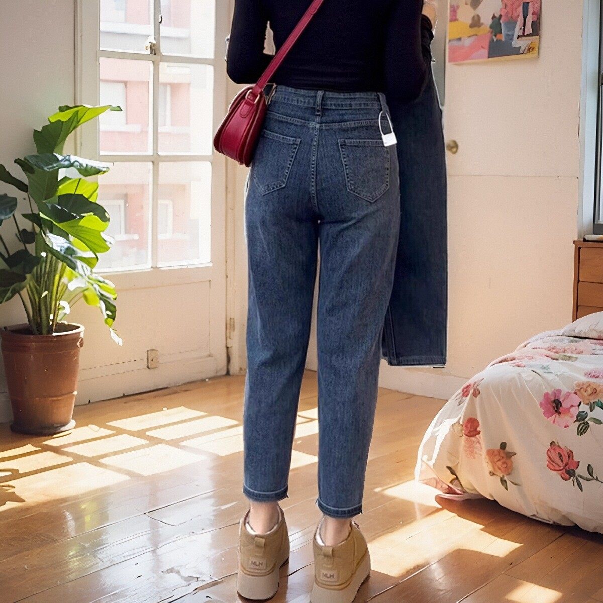 梨形身材大码女小个子遮胯显瘦显高胖mm老爹裤,淘宝优惠券,粉丝福利购,淘宝优惠卷