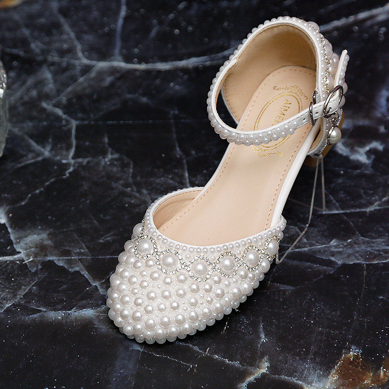 包头珍珠花童女搭扣水钻韩版主持表演礼仪鞋公主甜美拉丁舞儿童鞋,淘宝优惠券,粉丝福利购,淘宝优惠卷