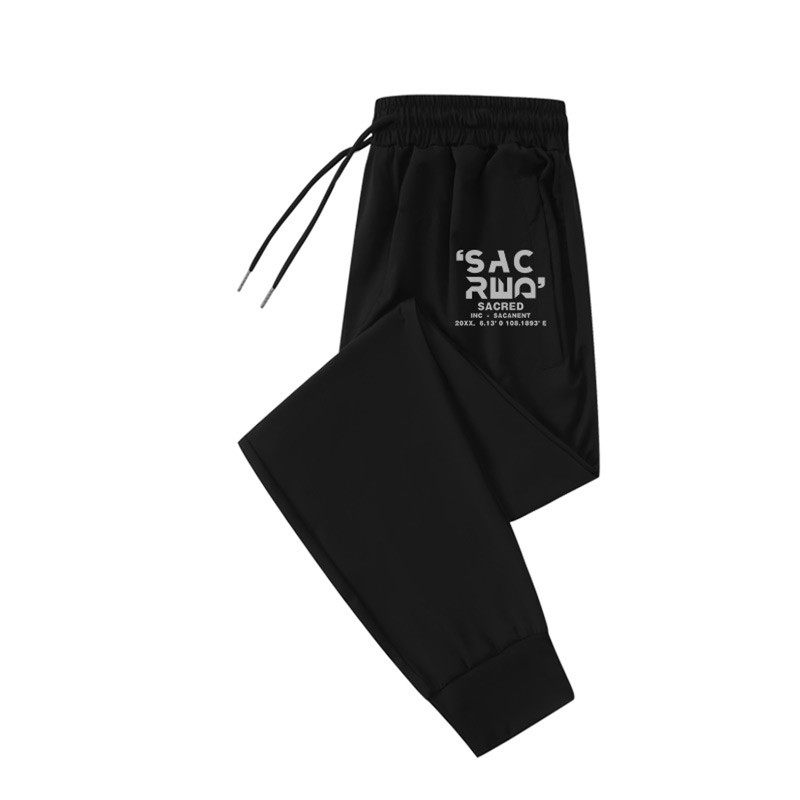 运动裤男夏季薄款条形冰丝速干九分裤弹力休闲宽松加肥加大码,淘宝优惠券,粉丝福利购,淘宝优惠卷