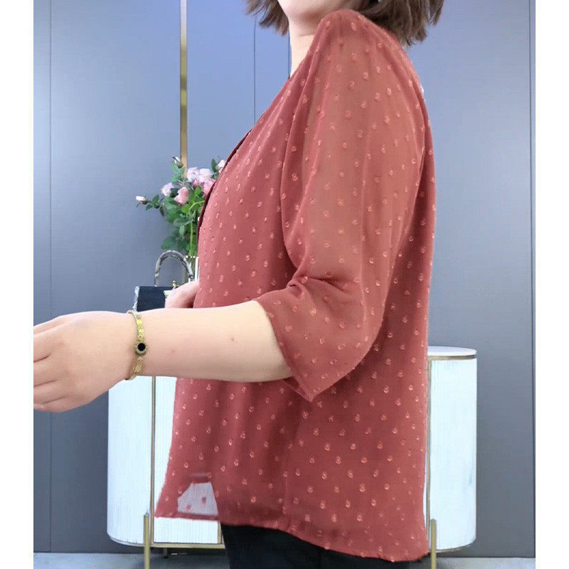 胖mm大码女夏季新款洋气遮肉显瘦减龄透气妈妈时髦休闲小衫,淘宝优惠券,粉丝福利购,淘宝优惠卷