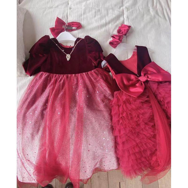 高定24秋冬圣诞新年红色丝绒裙蛋糕裙节日,淘宝优惠券,粉丝福利购,淘宝优惠卷