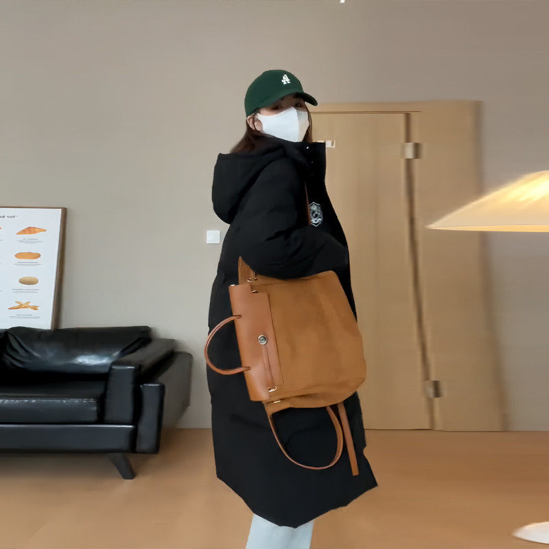 中长款连帽黑色羽绒棉服女加厚冬2024年新款学院风休闲百搭面包服,淘宝优惠券,粉丝福利购,淘宝优惠卷