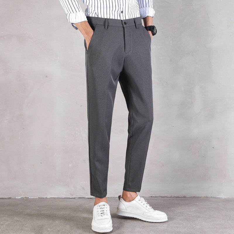 夏季灰色西裤男九分裤春秋潮流高级感裤男生男,淘宝优惠券,粉丝福利购,淘宝优惠卷