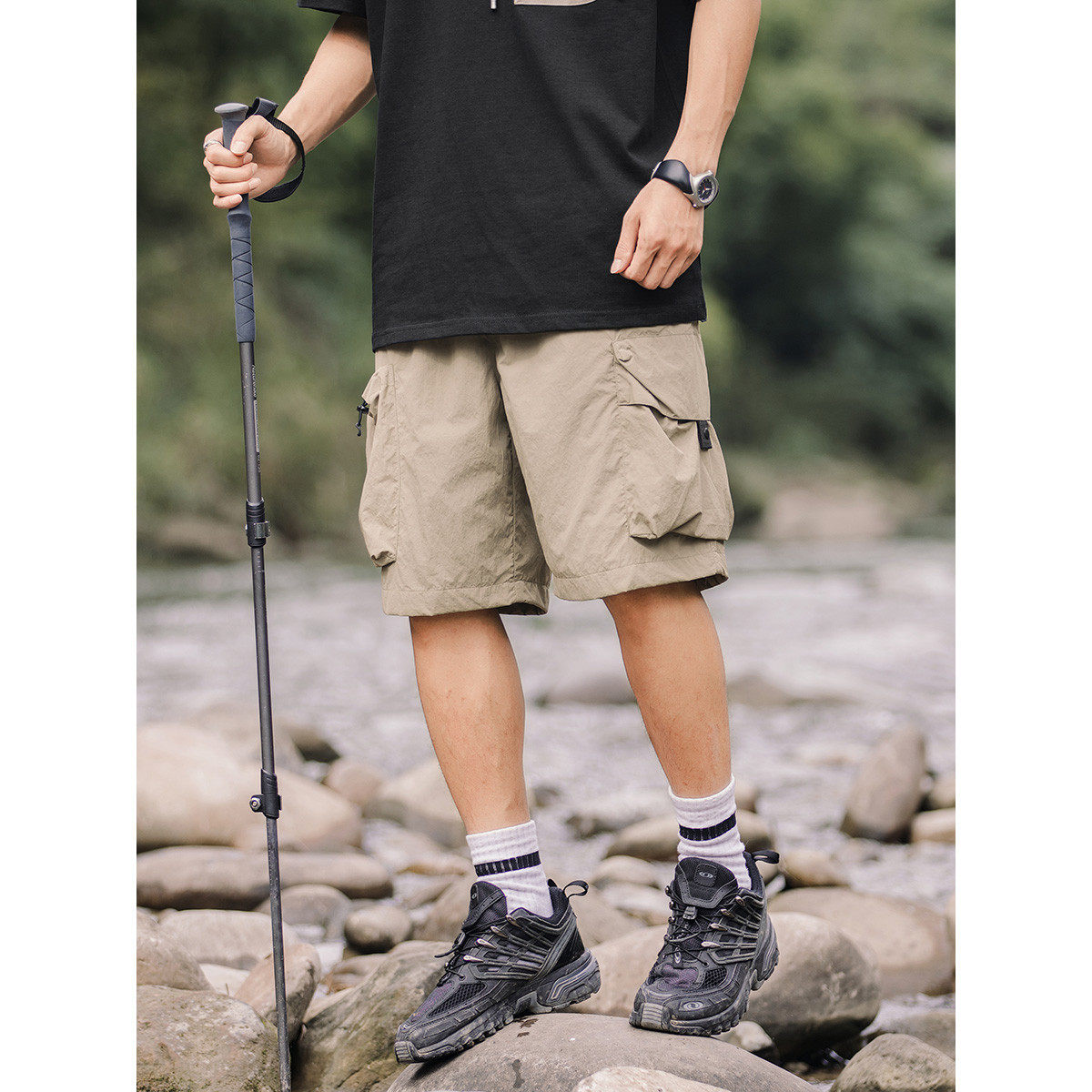 OW线上商店 男夏季户外直筒机能五分裤 山系宽松大口袋工装潮,淘宝优惠券,粉丝福利购,淘宝优惠卷