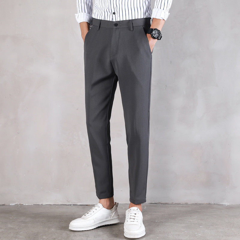 夏季灰色西裤男九分裤春秋潮流高级感裤男生男,淘宝优惠券,粉丝福利购,淘宝优惠卷
