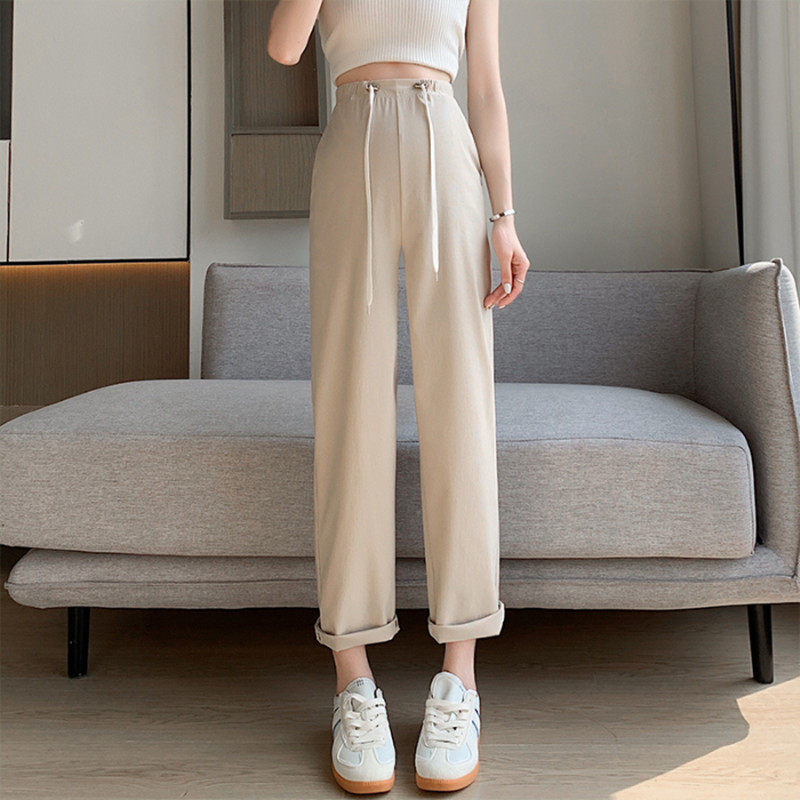 孕妇夏季外穿冰丝托腹直筒裤夏装怀孕工装裤宽松夏,淘宝优惠券,粉丝福利购,淘宝优惠卷