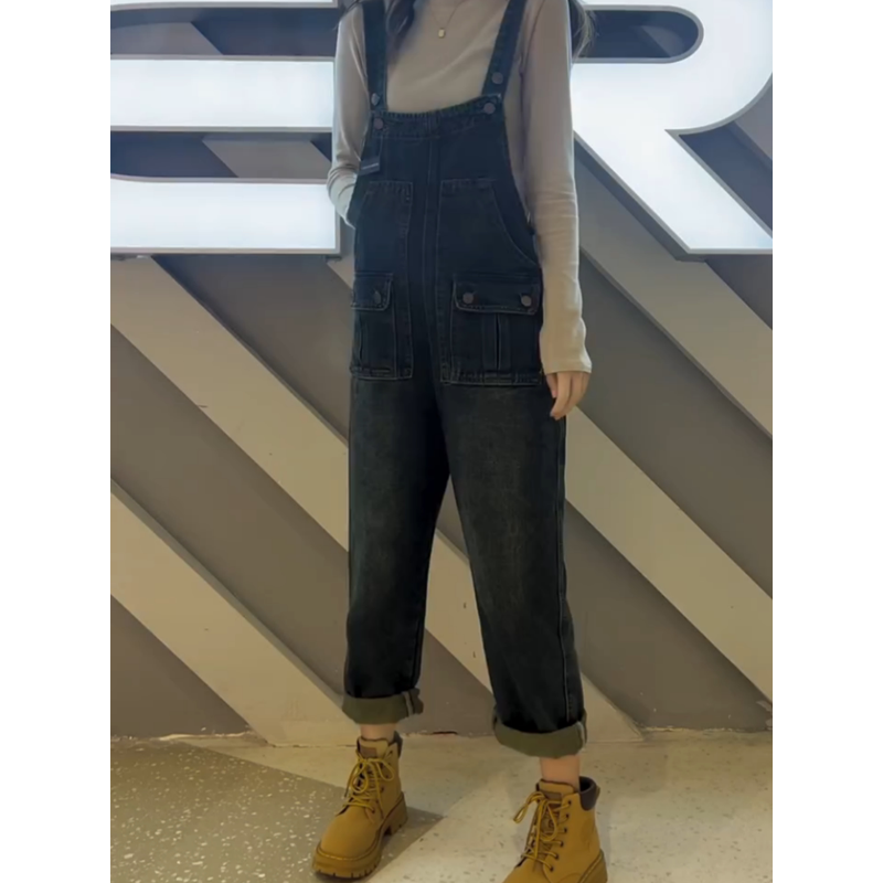 梨形身材大码牛仔背带女2024秋季新款宽松显瘦九分裤,淘宝优惠券,粉丝福利购,淘宝优惠卷