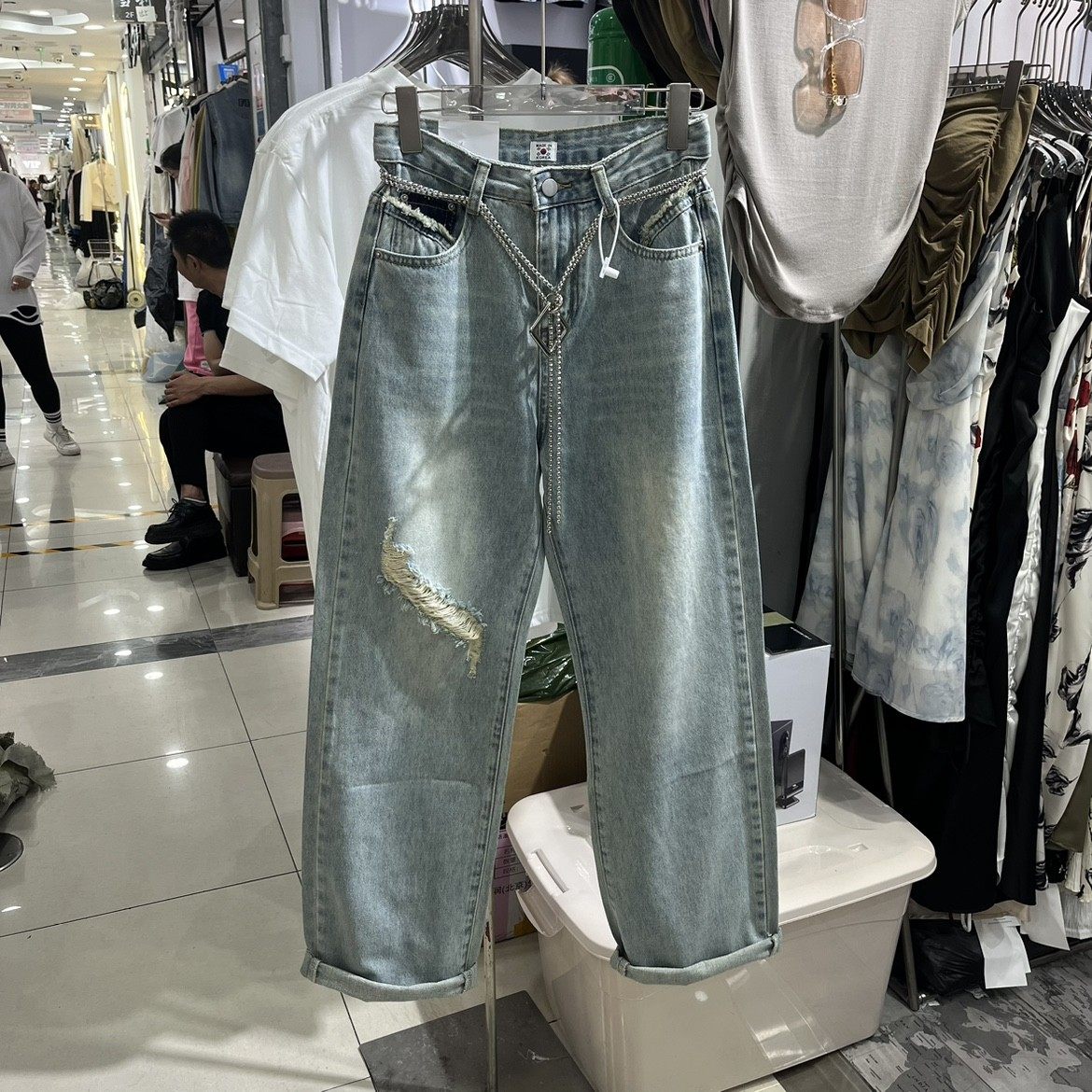 300斤特大码胖mm2025夏季新款直筒显瘦百搭破洞女,淘宝优惠券,粉丝福利购,淘宝优惠卷