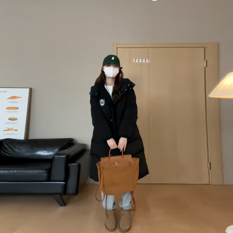 中长款连帽黑色羽绒棉服女加厚冬2024年新款学院风休闲百搭面包服,淘宝优惠券,粉丝福利购,淘宝优惠卷