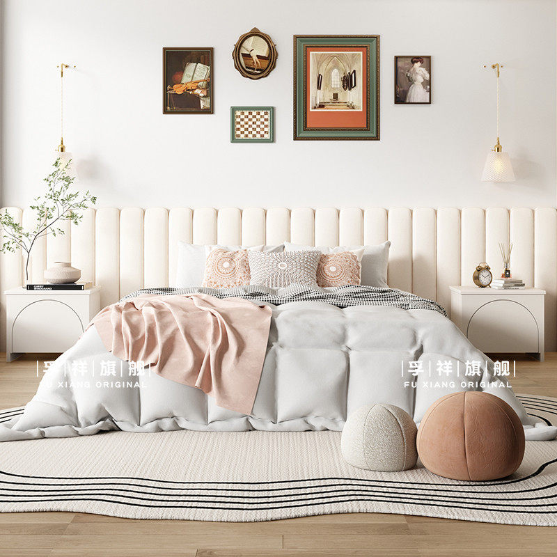 儿童房背景墙软包造型半墙护墙板卧室奶油风公主房防撞靠背定制,淘宝优惠券,粉丝福利购,淘宝优惠卷