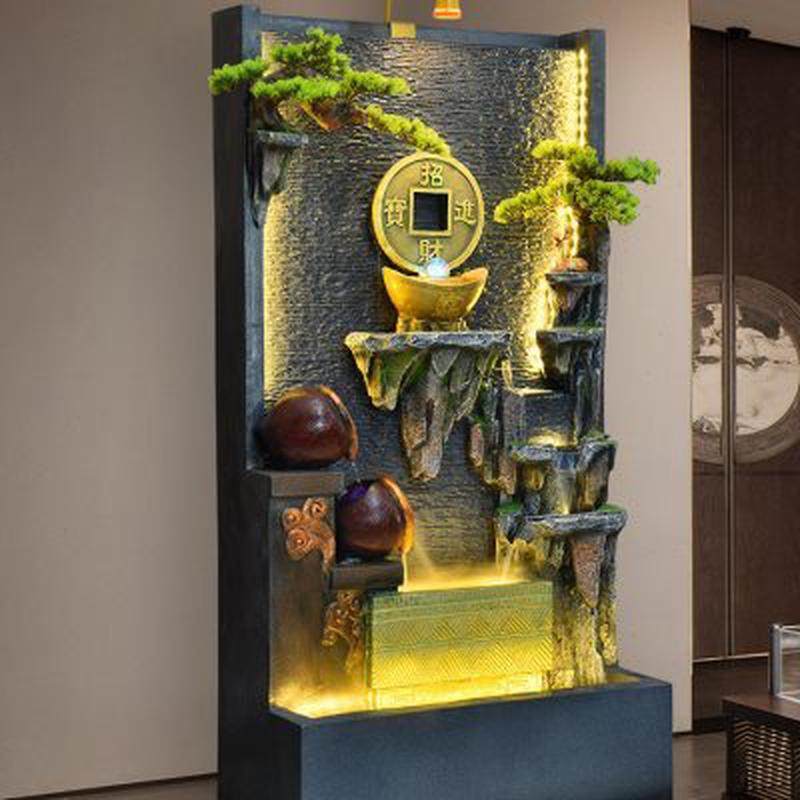 花园庭院假山流水墙喷泉水幕墙鱼缸大堂造景摆件循环水景装饰屏风,淘宝优惠券,粉丝福利购,淘宝优惠卷