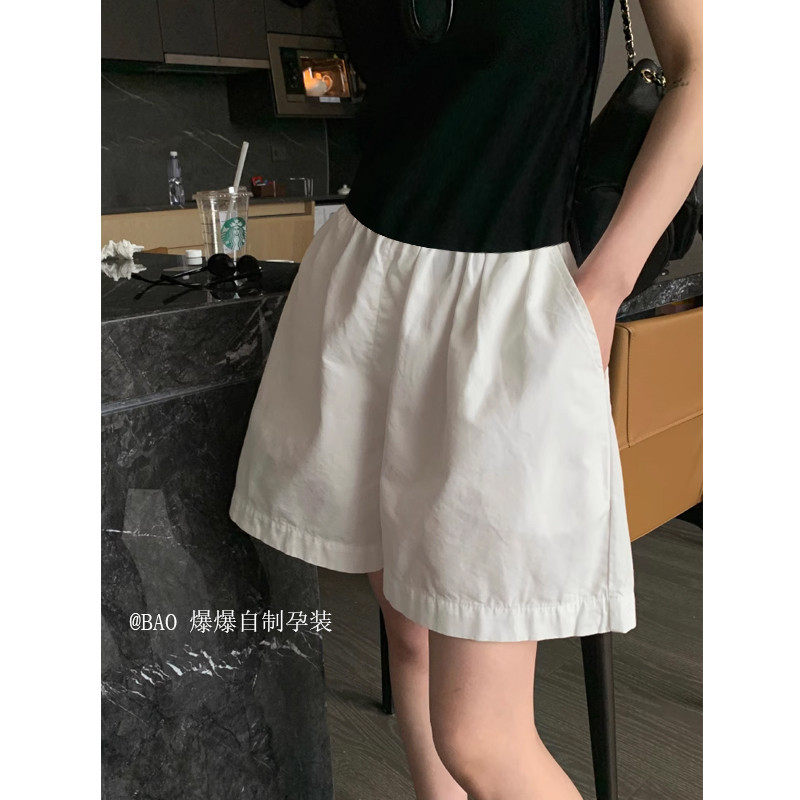 孕妇夏季薄新款冰丝外穿阔腿裤宽松显瘦A字三分工装,淘宝优惠券,粉丝福利购,淘宝优惠卷