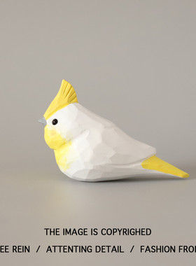 手工木雕小鸟玄凤鹦鹉情绪稳定桌面小摆件装饰品送朋友生日礼物