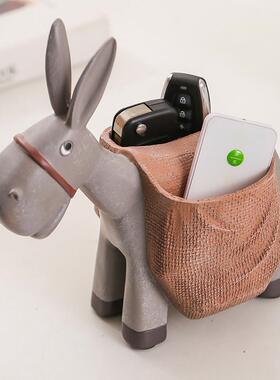 现代简约可爱小摆设品驴笔筒创意房间办公桌书桌面装饰品礼物摆件