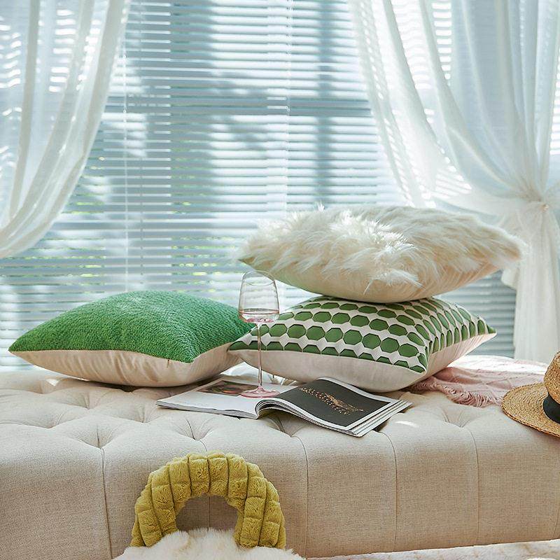 依兮法式轻奢客厅沙发抱枕绿色床头靠垫二合一毛绒毯子靠垫套靠枕,淘宝优惠券,粉丝福利购,淘宝优惠卷
