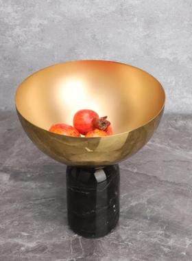 新中国风大理石锅盖艺术装饰饰品入口样板房销售部客厅餐厅软装