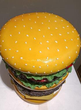 汉堡凳子创意个性换鞋凳穿鞋凳汉堡包模型装饰品摆件道具汉堡凳子