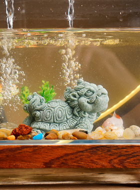 创意运财小龙龟茶宠茶玩青砂石鱼缸造景茶桌茶台装饰
