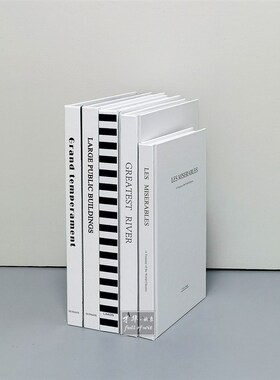 现代样板间书房装饰书白色翻页仿真书售楼处客厅书柜